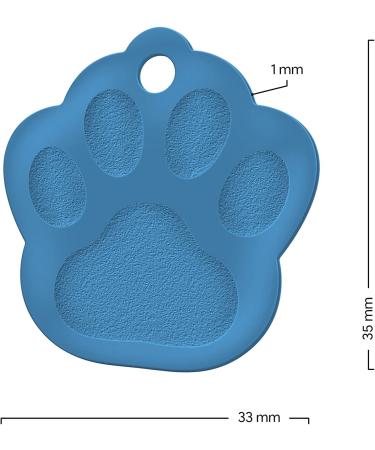 ENGRAVO Light Blue Dog Tag Paw - Personalized Engraving Large 33mm - International Shipping - Buy Online on GoSupps.com