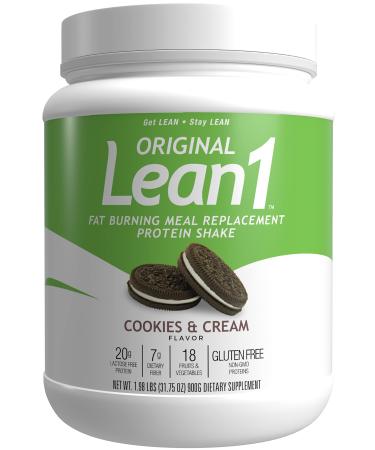 Lean1 Cookies and Cream  15 serving tub  Fat Burning Meal Replacement Protein Shake by Nutrition 53  1.98 Pound (Pack of 1) Cookies & Cream 1.98 Pound (Pack of 1)