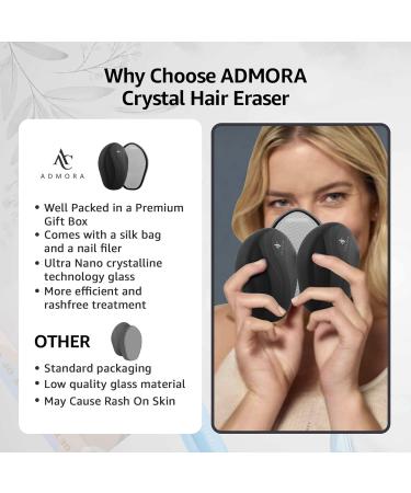 Crystal Hair Eraser: Safe & Portable Hair Removal Stone for Women & Men - Painless Exfoliator & Nail Filer - Coal Black - Buy Online on GoSupps.com