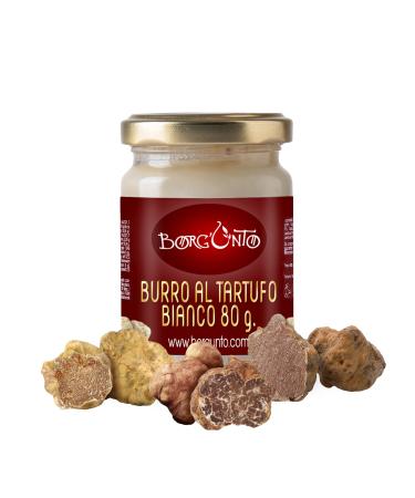 Borgunto Weisser truffle butter 6x80g - with real Marzuolo tuber borchii and white truffle gluten -free without preservatives and dyes production: 2023 80 gram - pack with 06