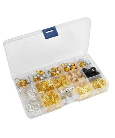 Skyzone Hair Pearls & Accessories Set - 200 Pieces of Aluminum Hair Coils Clips Dreadlock & Decorative Jewelry - Buy Online on GoSupps.com