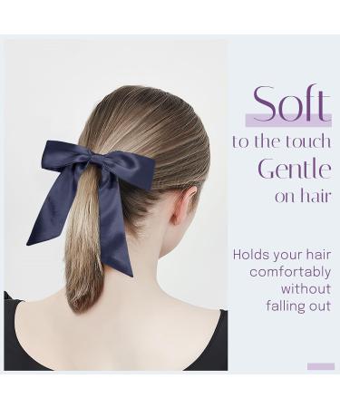 Olesilk 3-Set 100% Silk Hair Ties - Navy Blue Small Scrunchies & Elastic Hair Bands | Luxury Hair Jewelry - Buy Online on GoSupps.com