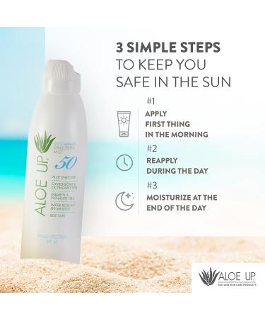 Aloe Up White Sunscreen Continuous Spray SPF 50 - Non-Greasy Face & Body Sunscreen Spray with Aloe | Paraben-Free & Cruelty-Free - 5.5 Fl. Oz - Buy Online on GoSupps.com