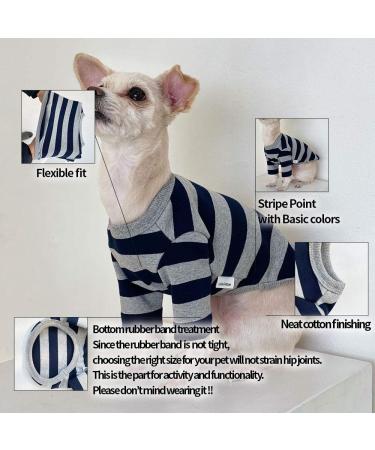Lucky Petter Large Dog Cotton Rugby Striped T-Shirt in Pink/Gray - Soft & Breathable Pet Clothes - Buy Online on GoSupps.com