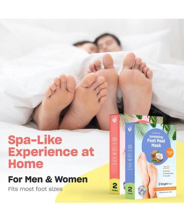 Exfoliating Foot Peel Mask by Bright Nour | For Men and Women | Natural Ingredients | Softens Cracked Heels, Dry Skin & Calluses | Spa Care at Home - Buy Online on GoSupps.com