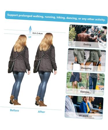 NOLITOY 4 Pairs Inner Height Increasing Insoles - Canvas Shoe Inserts for Men & Women | Invisible Heel Lift & Sneaker Comfort - Buy Online on GoSupps.com