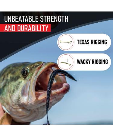 Bass Fishing Hooks Assortment - 150 Offset Hooks for Texas Rig Bass Fishing with Plastic Worms - Freshwater Fish Hook Set - Buy Online on GoSupps.com