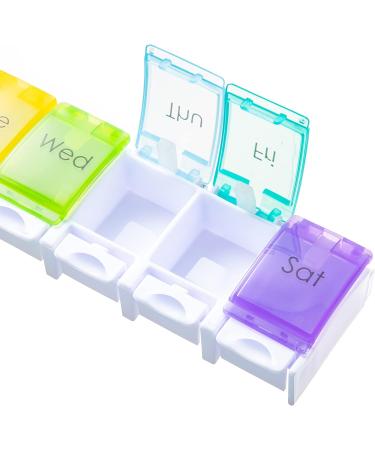 Maxpert Weekly Pill Organizer Case | Arthritis-Friendly Push Button Pill Planner | Large 7 Day Medication & Vitamin Organizer - Buy Online on GoSupps.com