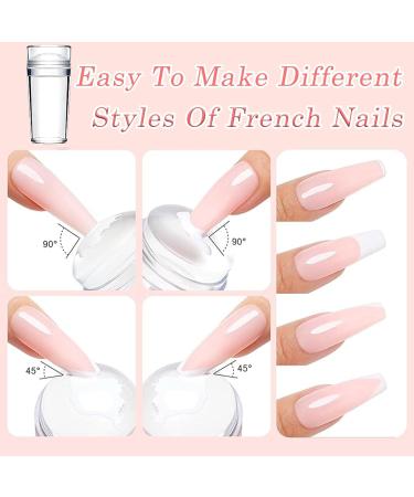 French Manicure Kit Gel Nail Polish Set for French Manicure White Nude Jelly Gel Polish Set with Nail Stamper Gel Polish for French Tips Set Soak Off UV/LED French Manicure Gift Set for Women Girl - Buy Online on GoSupps.com