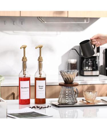 Bokon Lot de 4 distributeurs de sirop de caf de 750 ml avec ensemble complet d' tiquettes et entonnoir pour caf bar accessoires essentiels - Buy Online on GoSupps.com