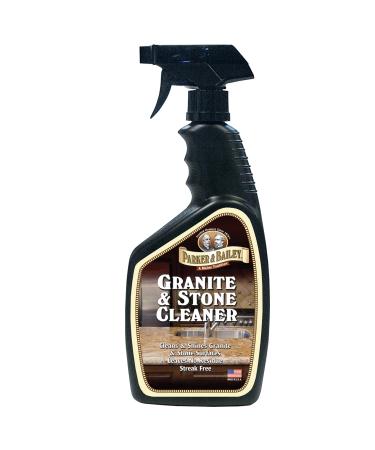 PARKER & BAILEY Granite & Stone Cleaner - Granite Countertop Cleaner Kitchen Island Cleaning Spray Marble Cleaner Tile Cleaner Slate Quartz Daily Granite Cleaner Bathroom Counter Cleaner -White, 24 Oz