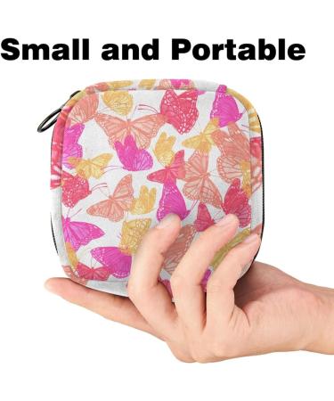 Butterfly Watercolor Pink Menstrual Cup Storage Pocket | Women s Makeup Organizer Band | Travel Size Big Capacity | 1 Count - Buy Online on GoSupps.com