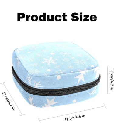 GIAPB Period Bag Sanitary Napkin Storage & Travel Makeup Pouch - Snowflake Blue Pattern | Color5411 - Buy Online on GoSupps.com