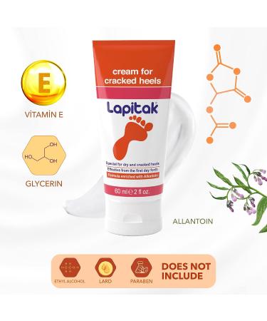 Lapitak Healthy Heel Crack Cream and Foot Lotion - Intensive Foot Repair for Cracked Heels, Dry Feet, and Dead Skin Remover - 2 OZ - Buy Online on GoSupps.com