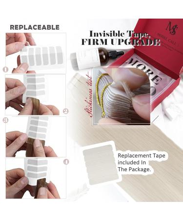 Buy Moresoo #60 Tape In Extensions - Real Platinum Blonde Hair 20 Pieces (50g 50cm) - Remy Quality for International Shipping - Buy Online on GoSupps.com