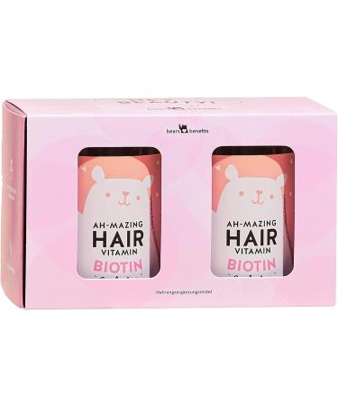 High Dose Biotin 5000 g + Zinc Gummies for Hair Growth - Vegan Sugar-Free - 2-Person Pack (120 Gummies) - Bears with Benefits - Buy Online on GoSupps.com