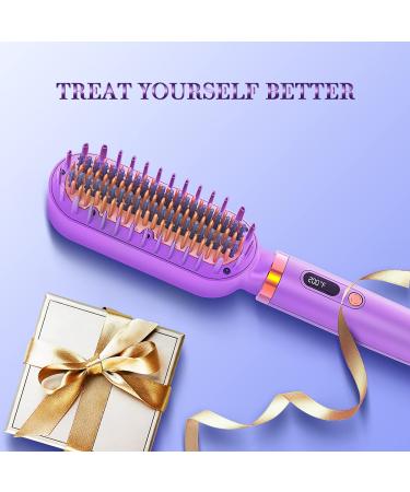 ULTIBELA Ionic Hair Straightener Brush | 30s Fast Heating, 5 Temp Levels, LCD Display | Anti-Scald, Auto Lock & Off | Straightening Brush - Buy Online on GoSupps.com