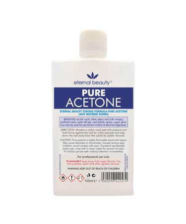 Acetone 100% Pure 100ml Gel Nail Polish Remover for UV/LED Gel Soak Off Removes All Types of Nail Polish By Eternal Beauty