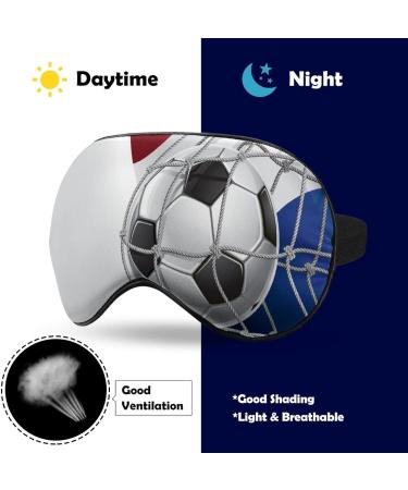 Soccer Goal and Netherlands Flag Sleep Mask Eye Cover for Sleeping Blindfold with Adjustable Strap Blocks Light Night Travel Nap for Men Women - Buy Online on GoSupps.com