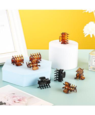 12 Pieces Small Hair Clips 3cm x 2cm/1.18inch x 0.78 inch Mini Hair Claw Clips Plastic Hair Jaw Clips for Women and Girls (Black and Brown) - Buy Online on GoSupps.com