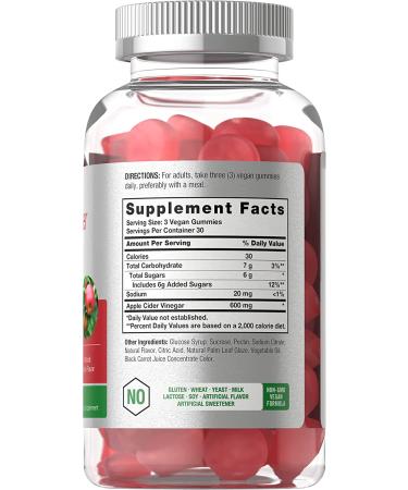 Vegan Apple Cider Vinegar Gummies 90ct - Natural Apple Flavor, Non-GMO, Gluten Free | Horbaach - Buy Online on GoSupps.com