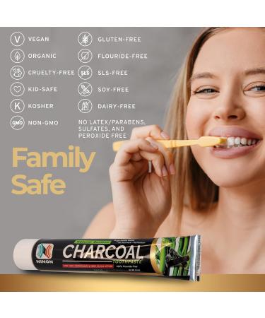 Natural Activated Charcoal Teeth Whitening Powder + FREE Bamboo Toothbrush | 60g / 2.11oz - Buy Online on GoSupps.com