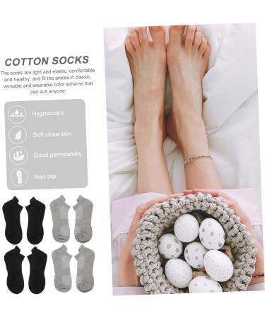 minkissy 4 Pairs Combed Cotton Socks Running Socks All Season Stocking Low-cut Liner Socks Low-cut Liners Socks Unisex Stockings Unisex Socks Breathable Sports Stockings Summer Socks Black Grey 21x5x0.3cm - Buy Online on GoSupps.com