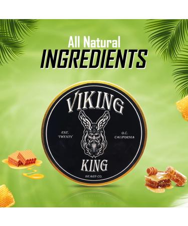 Viking King Beard Co. Unscented Beard Balm - All Natural Conditioner Softener & Strong Hold Beard Butter - Premium Beard Care for Men - Buy Online on GoSupps.com