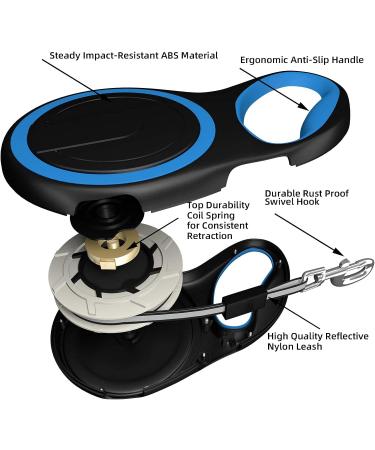 Extendable Dog Lead Tangle-Free Retractable Dog Lead with Anti-Slip Handle 3m 5m 8m Long Anti Theft Dog Leads Strong Nylon Tape Suitable for Small Medium Large Dogs Blue Blue 8 m (Pack of 1) - Buy Online on GoSupps.com