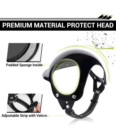 Dog & Cat Motorcycle Helmet - Safety Hard Hat for Pets 17lb-27lb | Black Outdoor Protection - Buy Online on GoSupps.com