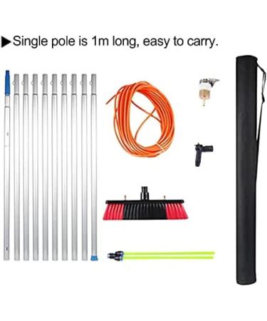 Window Cleaning Brush Equipment Window Cleaner Kit Water/Hose Fed Pole Long Handle Cleaning Brush Extendable Cleaner Conservatory Roof 10m Rod 30cm Brush Head Remarkable88 10m Rod 30cm Brush Head - Buy Online on GoSupps.com