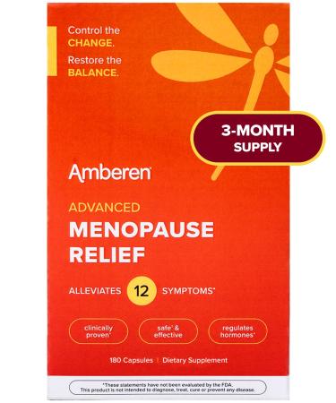 Amberen: Safe Multi-Symptom Menopause Relief. Clinically Shown to Relieve 12 Menopause Symptoms: Hot Flashes Night Sweats Mood Swings Low Energy and More 3 Month Supply 90 Day Supply