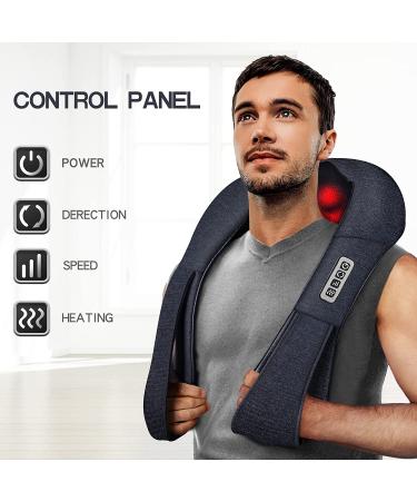 Mocuishle Shiatsu Neck and Back Massager with Heat - Neck and Back Pain Relief - Perfect Gift for Thank You, Birthday, Anniversary - Navy - Buy Online on GoSupps.com