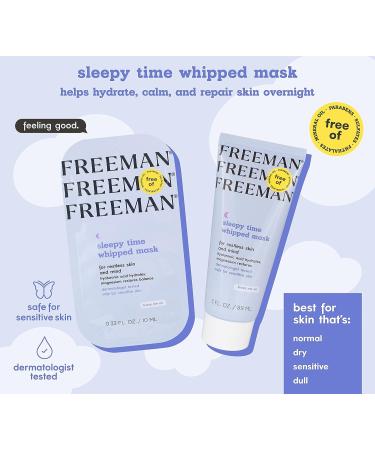 FREEMAN Sleepy Time Facial Mask Kit - 4 Piece Set with Eye Mask & Overnight Moisturizer for Tired Eyes & Skin | Includes Satin Sleep Mask | Ideal for Sleep Routine and Skin Care - Buy Online on GoSupps.com