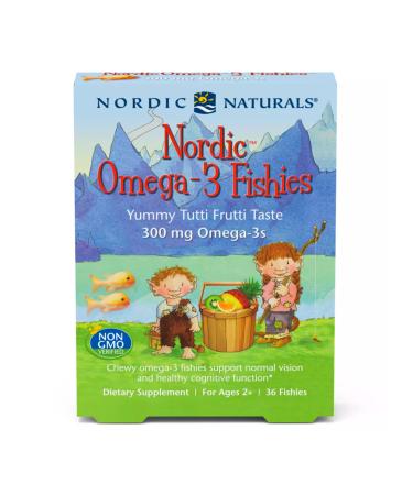 Nordic Naturals Nordic Omega-3 Fishies Yummy Tutti Frutti Taste 300 mg 36 Fishies
