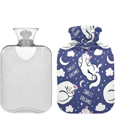 Naanle Cute Sleeping Cats Hot Water Bottle - 2L Handfoots Heating Bag for Pain Relief & Cold Therapy | Transparent Design - Buy Online on GoSupps.com
