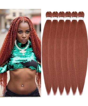 YDDM PRE Stretched Braiding Hair Extensions 20 inch 6packs Extensions Kunsthaar Braids Hair extension Art hair for braid extension for braids jumbo braids hair (20 inches 350#) 50.8cm-20 inches (6 Pack) 350#