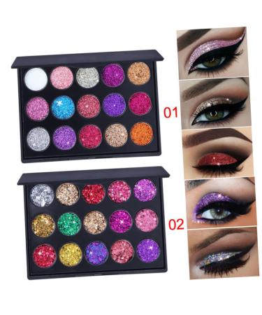 NOLITOY Eye Shadow Palettes - 3pcs Diamond Sequins Eyeshadow Set | 15 Shades 0.04 oz Each | International Shipping Available - Buy Online on GoSupps.com