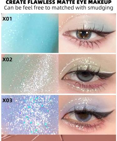 Liquid Matte Glitter Eye Shadow Shimmer Liquid EyeShadow Kit 3 Pcs 2 In 1 High Pigmented Velvet Cream Eyeshadow Eyeliner Stick Quick Drying Long Lasting Create Korean Christmas Eye Makeup for Gril-C C Colors - Buy Online on GoSupps.com