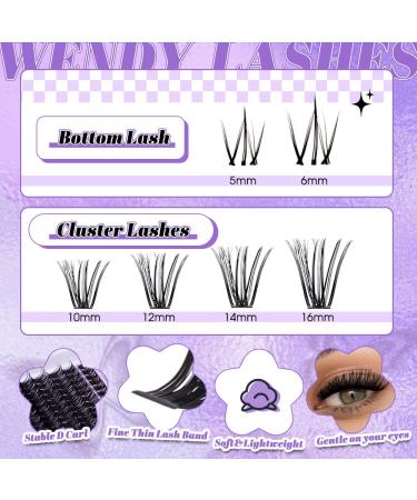 WENDY Lashes Clusters - DIY Eyelash Extensions D Curl 40D & Bottom Lashes | Soft Wispy Individual Lashes | Perfect for Beginners | 10-16 MM - Buy Online on GoSupps.com