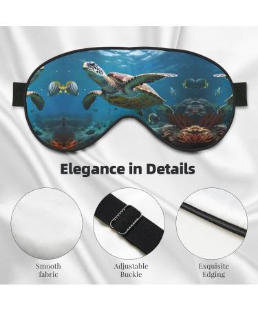 SSIMOO Sea Turtles Print Eye Mask - Ultra-Soft Light-Blocking for Comfort & Restful Sleep - International Shipping Available - Buy Online on GoSupps.com