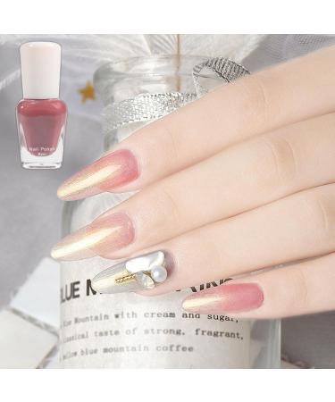 Pink Pearl Glitter Nail Polish Shimmering Golden Shell Spiral Holographic Shimmer Quick Dry Nail Varnish Shining Sparkling Long Lasting No Need Cure DIY Nail Art Manicure Gift for Women & Girls - Buy Online on GoSupps.com
