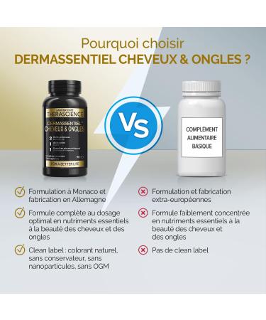  Therascience Therascience Hair and Nails 90 Capsules - 1 unit - Buy Online on GoSupps.com