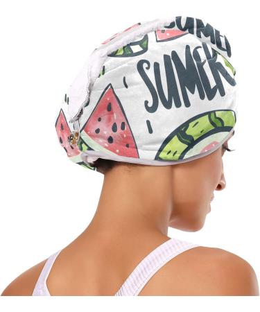 Watermelon Slice Hair Towel 2 Pack - Super Absorbent Quick Drying Hair Turbans for Women & Girls | Perfect Hair Drying Solution - Buy Online on GoSupps.com