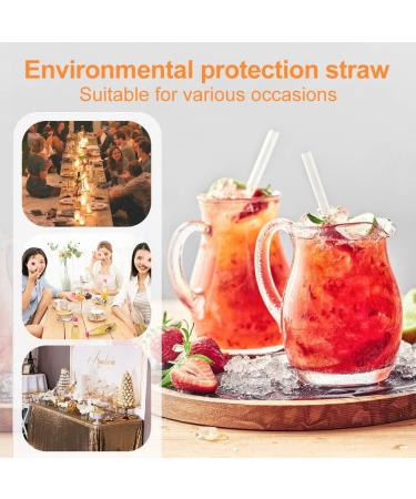 MonkeyJack 10 Pieces Reusable Clear Hard Plastic Drinking Straws+1 Piece Cleaning Brush for Mason Jar and Tumblers Home Party Tableware - Buy Online on GoSupps.com