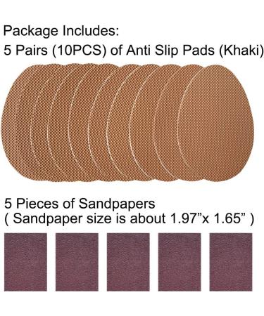 Unikstep 5 Pairs Shoe Sole Anti Slip Grips - Khaki | Non Skid Rubber Pads for Noise Reduction & Protection - Buy Online on GoSupps.com