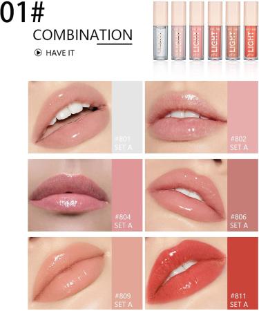 SPORTEON 6 pieces lip gloss gloss and shine lip gloss for fullerlooking lips moisturizing for naturally shiny lips lifter gloss moisturizing lip gloss with boosting effect 01 Color 01 Color - Buy Online on GoSupps.com