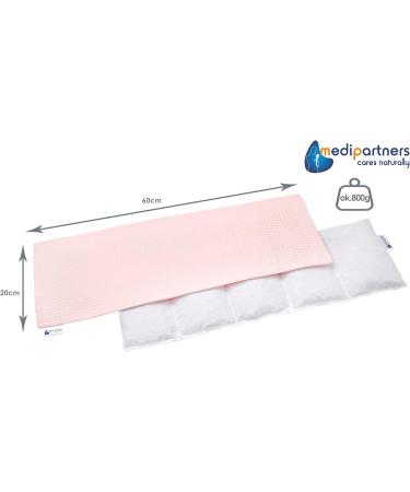 Buy Medi Partners Cherry Core Pillow 60x20cm | 100% Cotton Waffle | Eco-Friendly Heat & Cold Therapy | Removable Cover | Large Light Pink Pillow - Buy Online on GoSupps.com