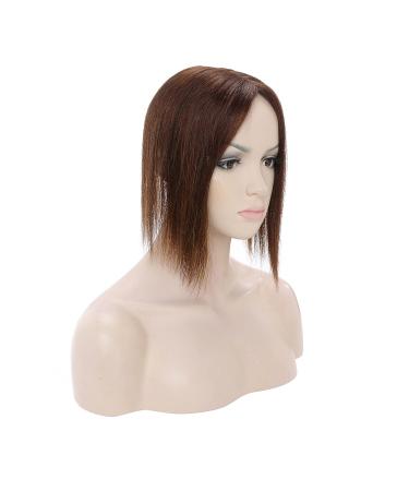 Clip-In Real Hair Extensions Topper for Women | 130% Density 35cm Medium Brown (#04) | Premium Quality Hair Parts & Toupee - Buy Online on GoSupps.com