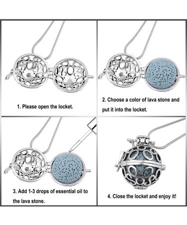 INFUSEU Charm Essential Oil Diffuser Necklace - Aromatherapy Jewelry for Women & Girls with Butterfly Pendant & 7 Lava Stones for Anxiety Relief - Buy Online on GoSupps.com